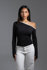Off shoulder black top