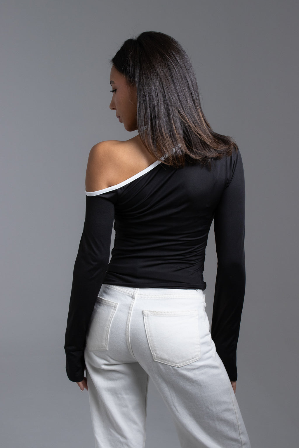 Off shoulder black top