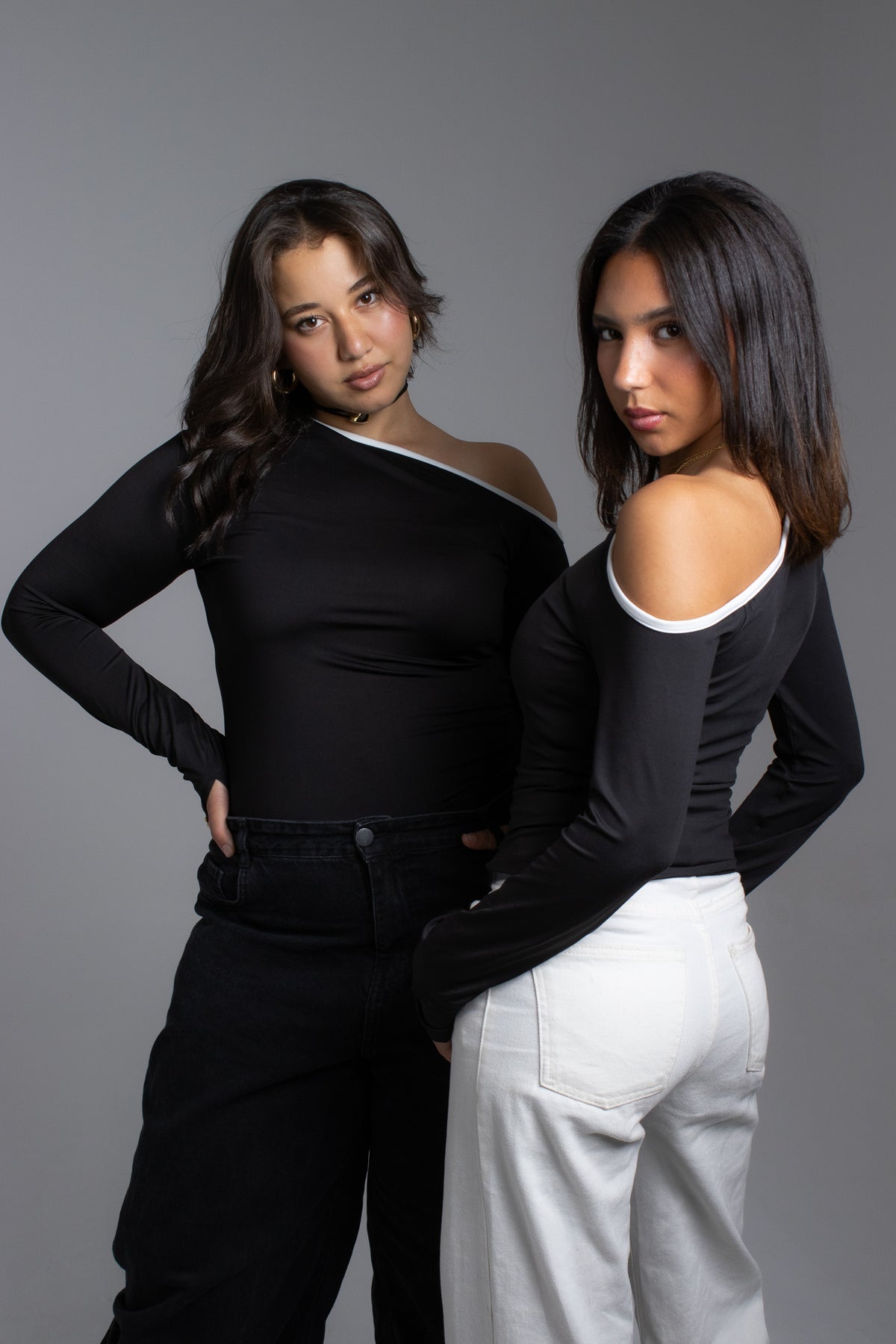 Off shoulder black top