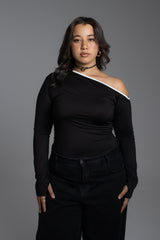 Off shoulder black top