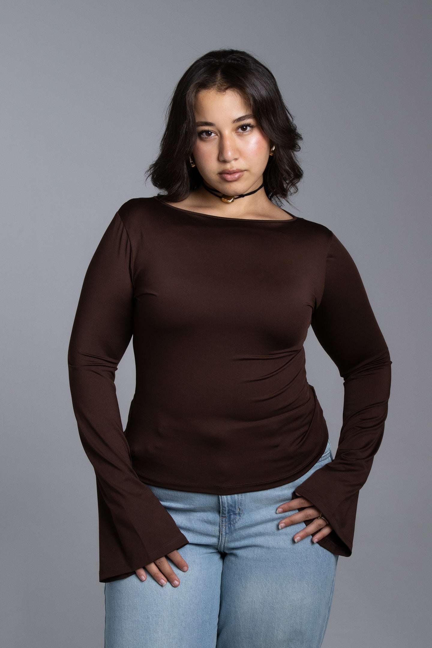 Mocha flow top