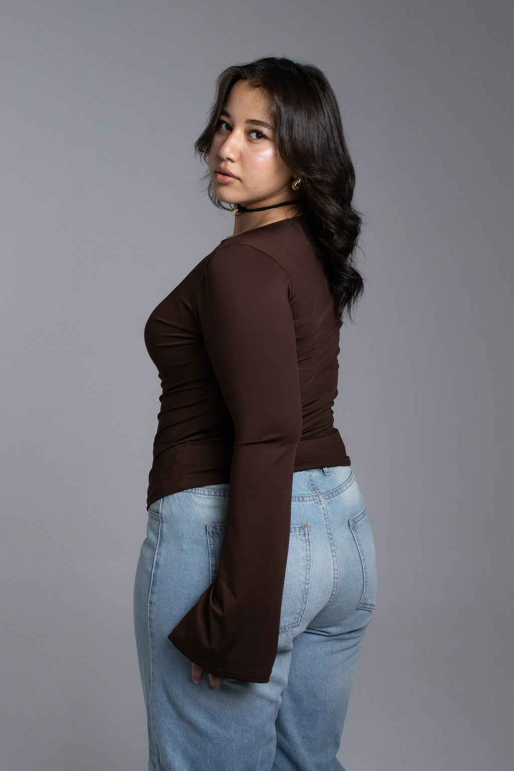 Mocha flow top