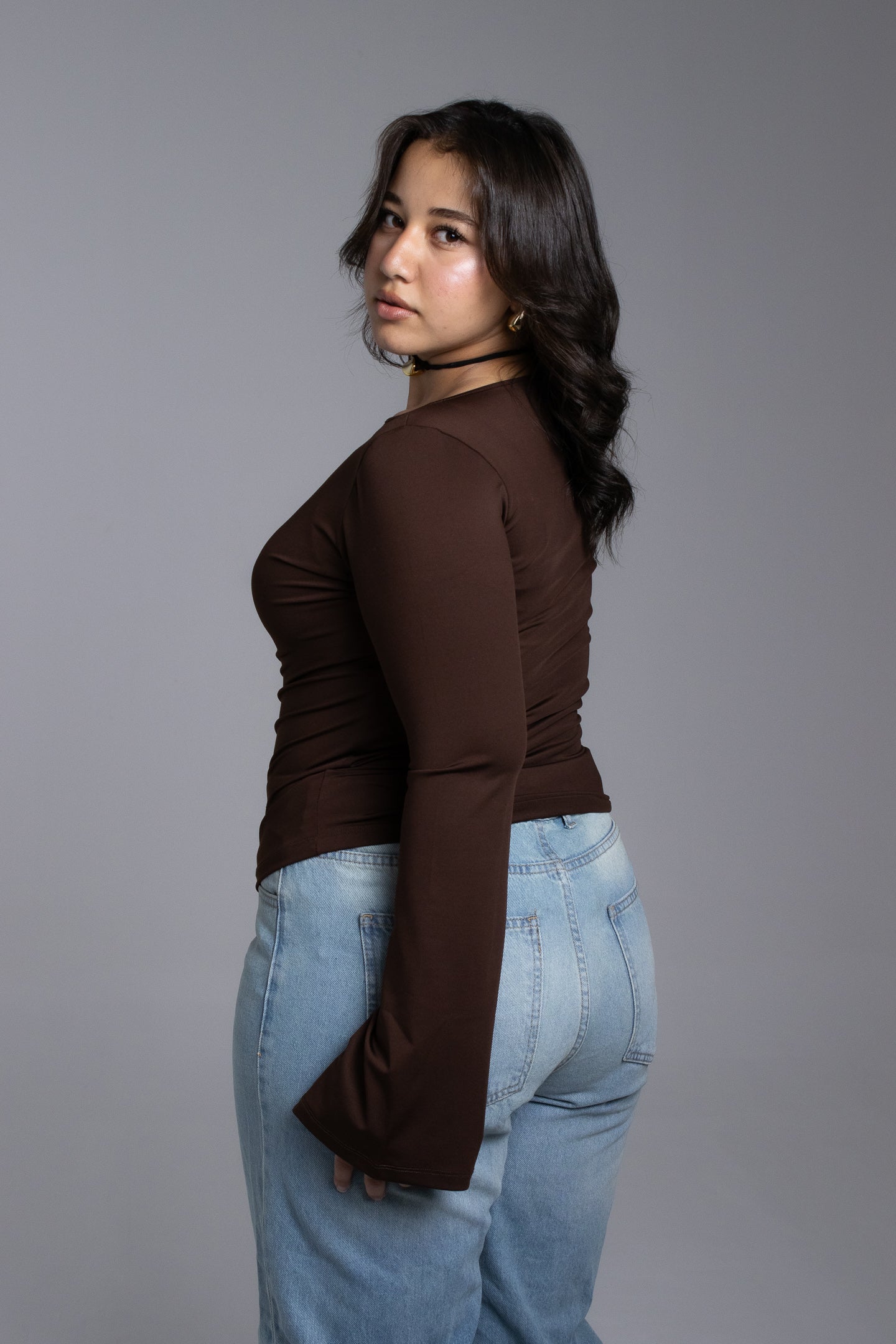 Mocha flow top
