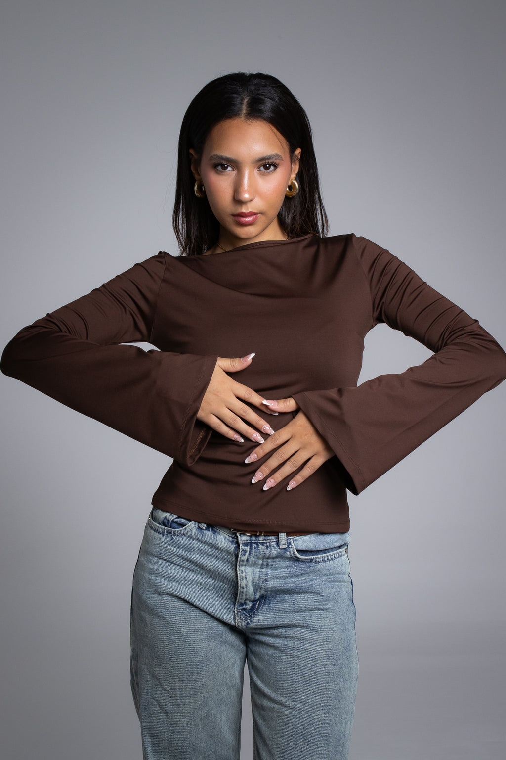 Mocha flow top