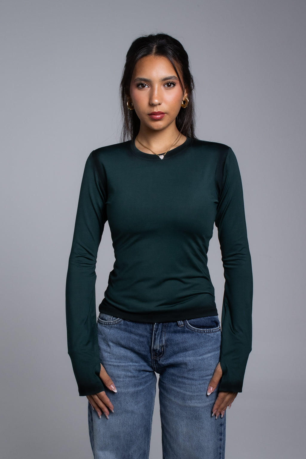 Shadow olive top