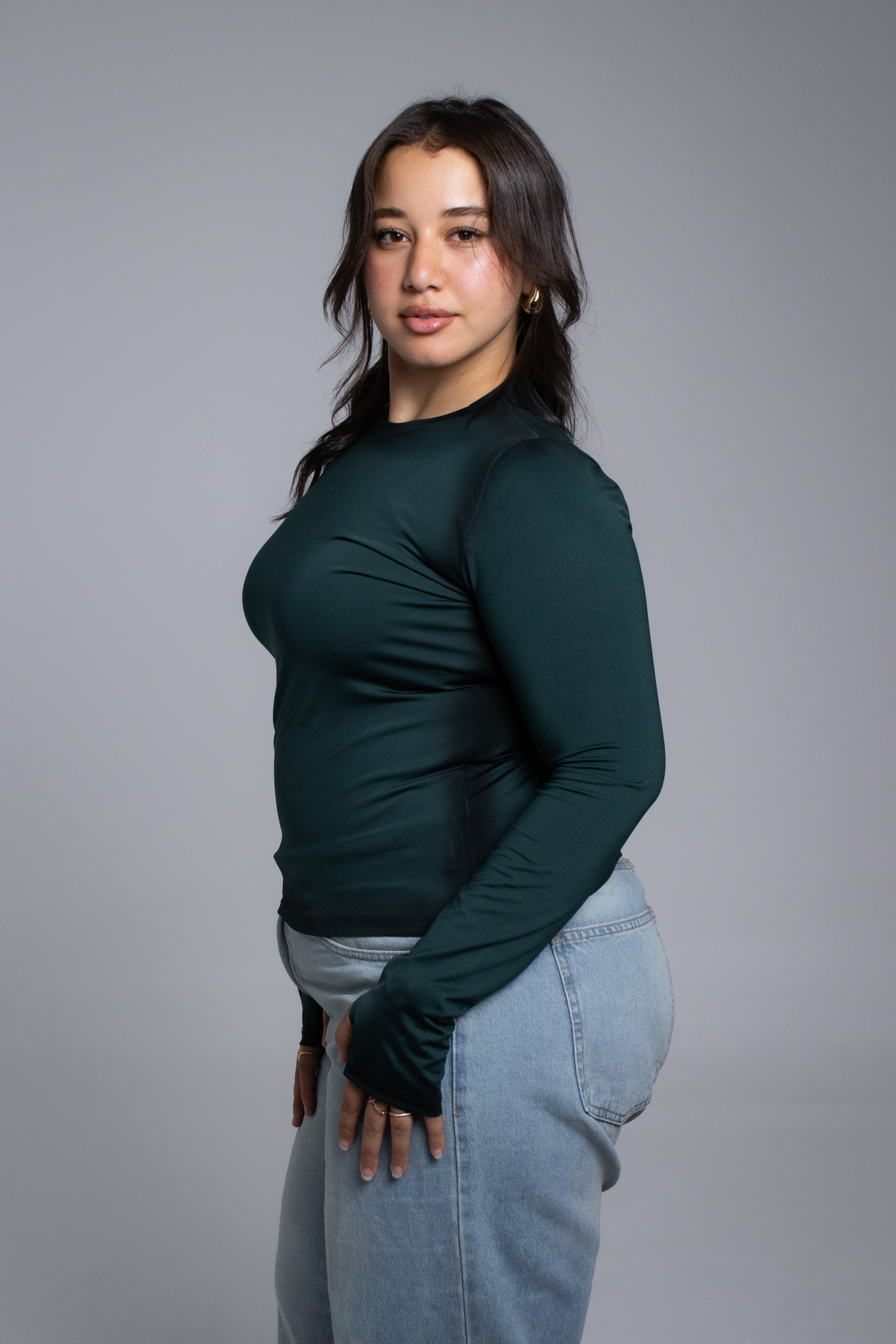 Shadow olive top