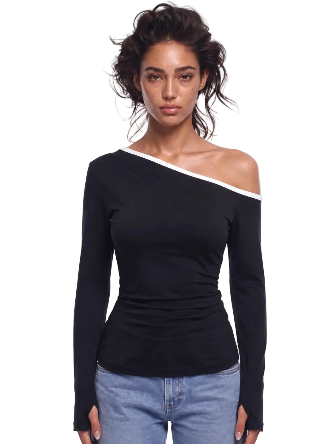 Off shoulder black top