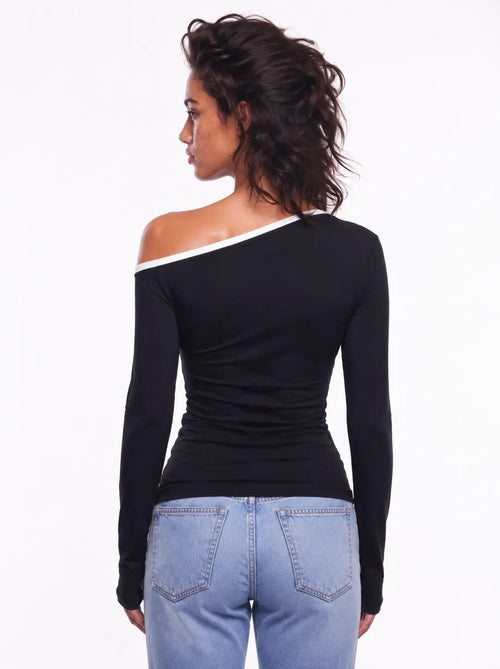 Off shoulder black top